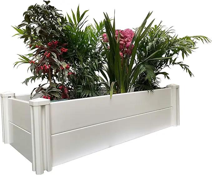 4' x 2' Vinyl Raised Garden Bed Screwless Planter Box for Gardening, Whelping Pen and More by GreenHaven Gardens