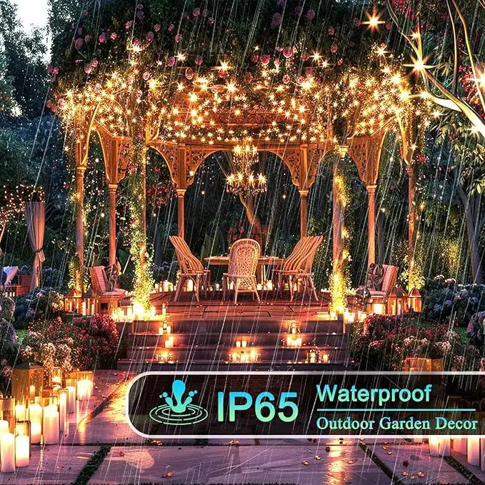 OZS 2PK 240LED 95FT Solar String Lights Outdoor Waterproof, Solar Christmas Light Auto On/Off, Green Wire Solar Tree Lights with 8 Lighting Modes for Party Garden Christmas Decorations (Warm White) by GreenHaven Gardens