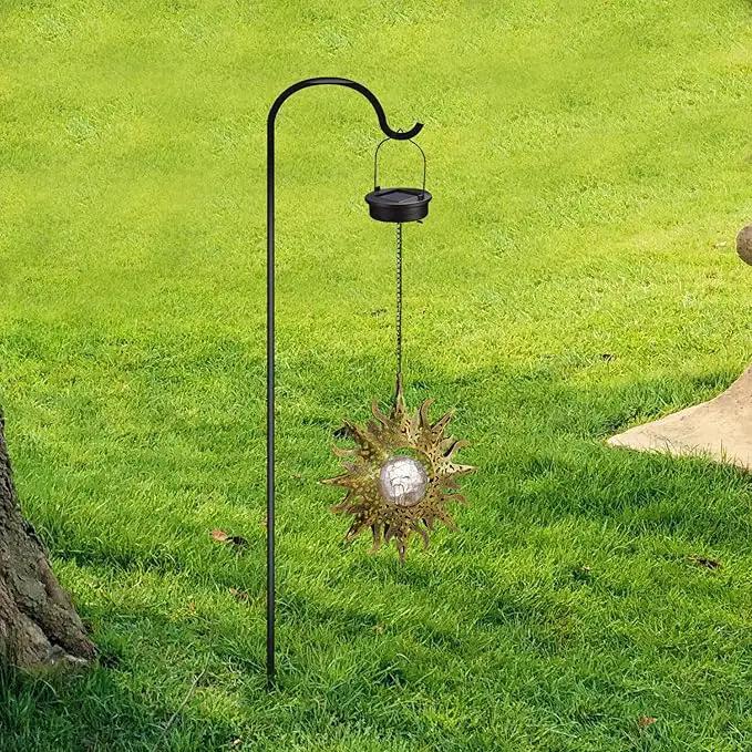 Solar Lights Outdoor Garden Decor Hanging Lanterns Decoration Metal Sunflower Gifts Waterproof for Yard Clearance Front Porch Lawn Driveway Patio Backyard Pathway Gardening Gift by GreenHaven Gardens