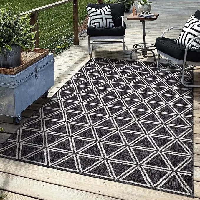 Keen Home Design Outdoor Rug - 5x8 Washable Indoor/Outdoor Rug for Patio, Balcony, Kitchen, Garden, Beach, Deck and Porch. Size: 5'3" x 7'7" by GreenHaven Gardens