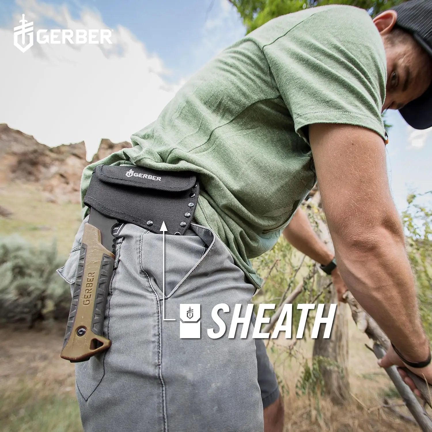 Gerber Gear Pack Hatchet - 3.5" Steel Blade Axe with Full Tang - Survival, Bushcraft and Camping Gear - with Mountable Nylon Sheath by GreenHaven Gardens