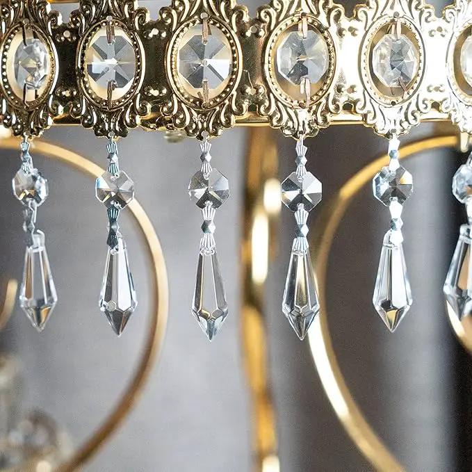 HDCRYSTALGIFTS 20Pcs 38mm Replacement Clear Chandelier Icicle Crystal Prisms Octogan Crystal Bead for Lamp Decor,Silver Bow Tie Connectors by GreenHaven Gardens