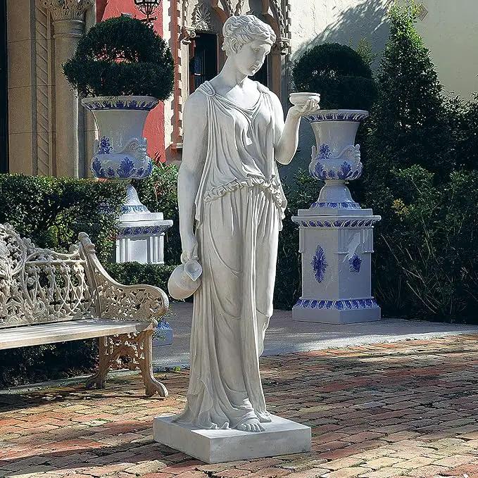 Design Toscano Hebe Greek Woman Patron of Youth Indoor/Outdoor Garden Statue, Estate Size, 62 inches tall, Cast Stone Resin, Antique Stone Finish by GreenHaven Gardens