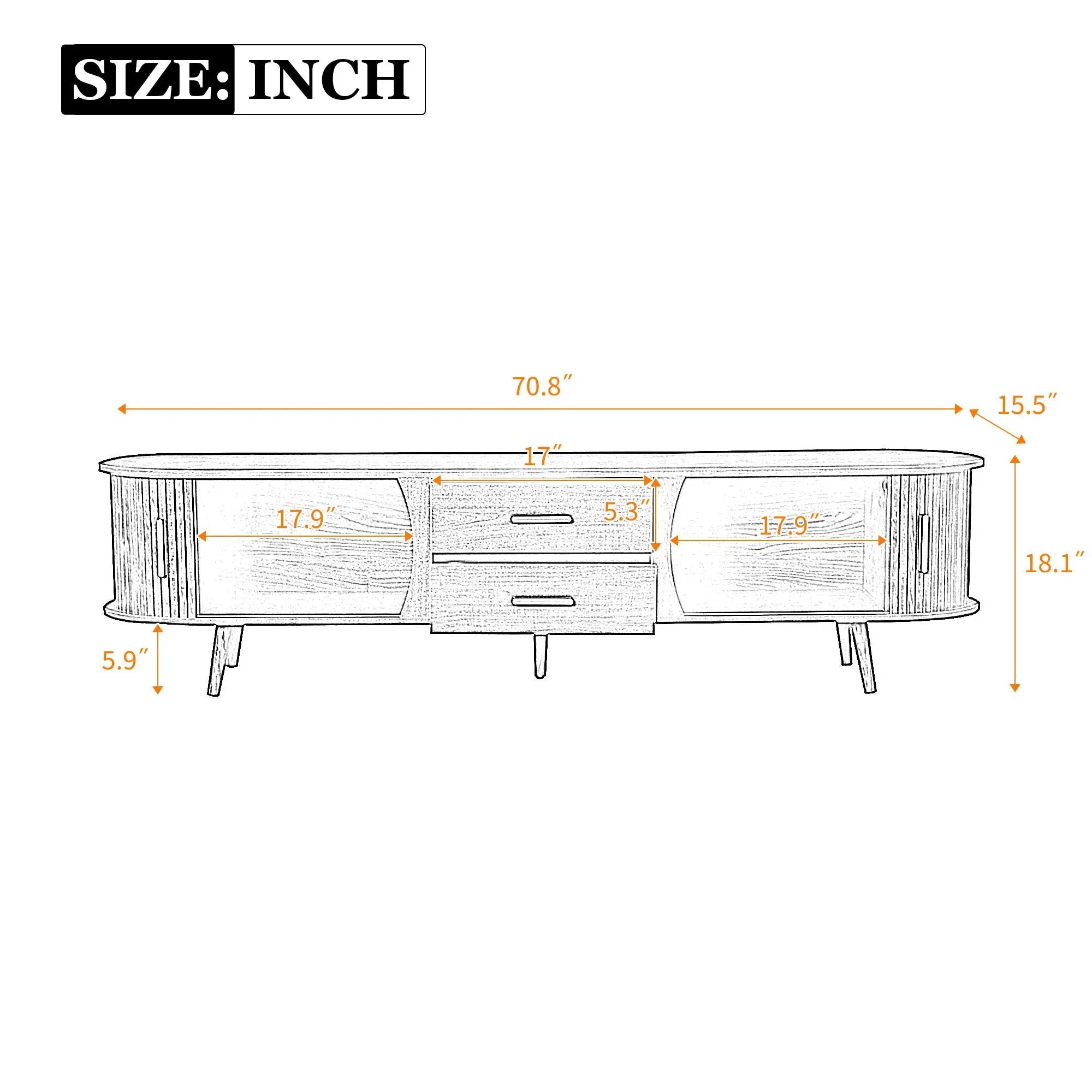 TV Stand, Entertainment Center With Storage by Unique Piece Furniture