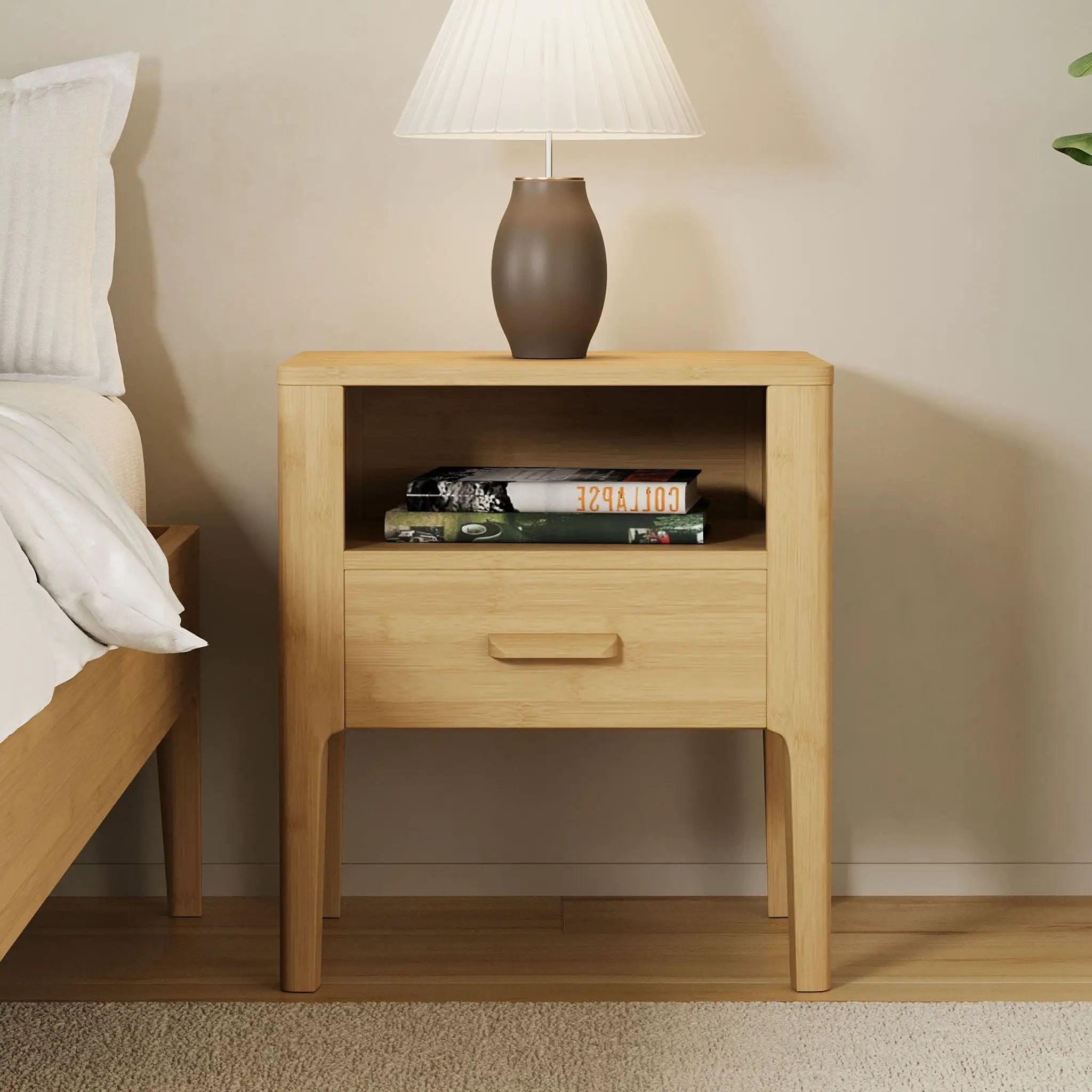 Modern Nightstand With Drawer And Open Shelf by HouseOfZazla