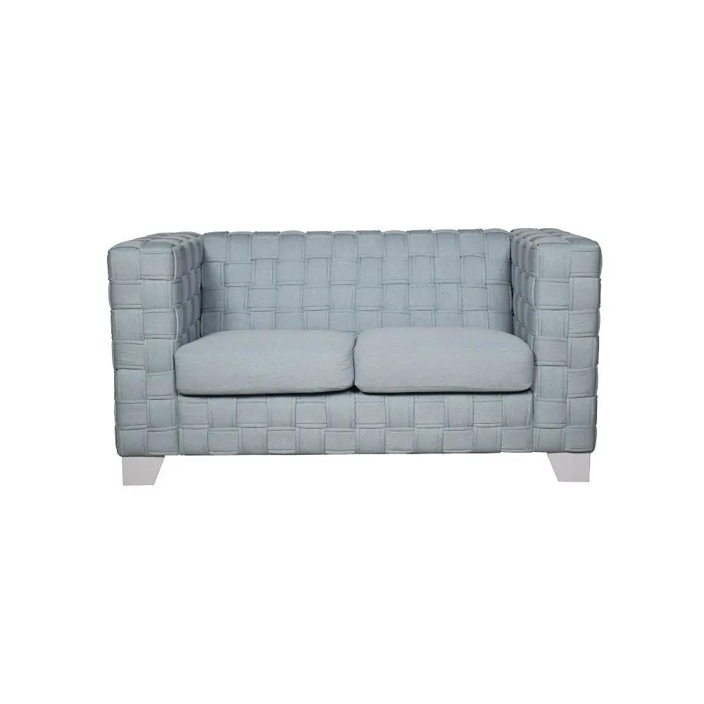 Saree - Loveseat - Light Teal Chenille & White by Unique Piece Furniture