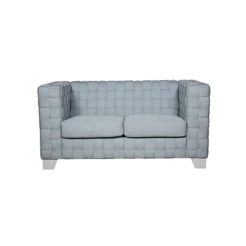 Saree - Loveseat - Light Teal Chenille & White by Unique Piece Furniture