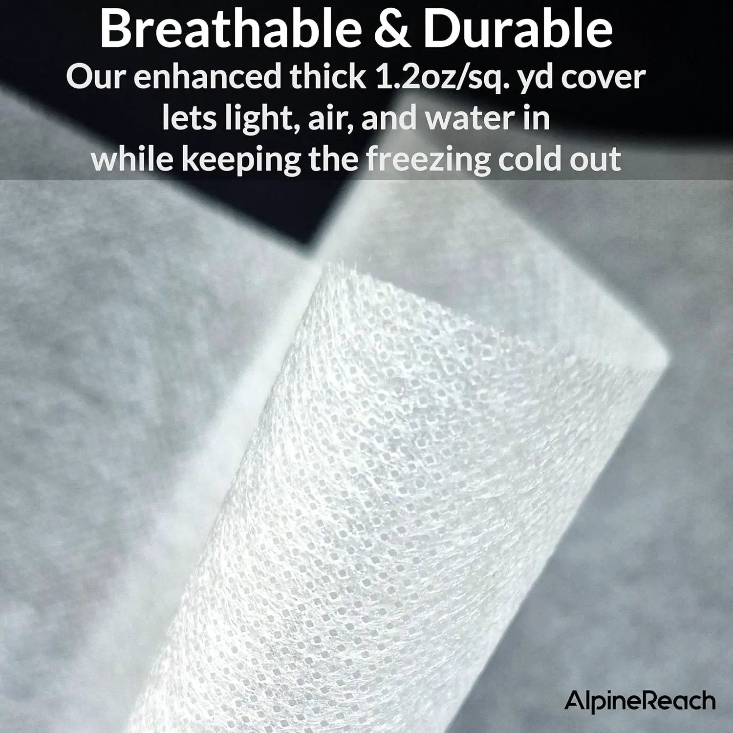 AlpineReach Plant Covers Frost & Sun Protection 10 x 50 ft - Thick 1.2 oz/yd² Freeze Blanket to Low 28 °F Temperatures Floating Row, Garden Fabric Material, Protect in Winter Cold, Gardening Down by GreenHaven Gardens
