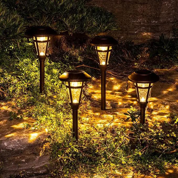 Solar Pathway Lights Outdoor 6 Pack, Warm White Lights Outdoor Waterproof, Bronze Finished Solar Garden Light for Yard Decor, Patio, Landscape, Lawn, Walkway, Pathway, Garden by GreenHaven Gardens