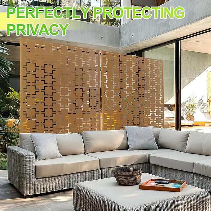 Outdoor Privacy Screen,72" H×47" W Metal Privacy Screen, Freestanding Privacy Fence Panels for Patio by GreenHaven Gardens