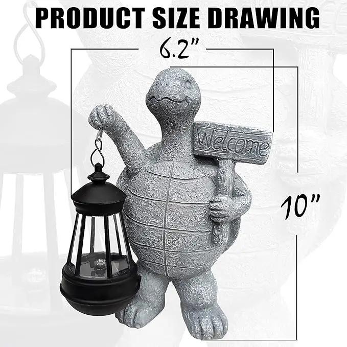 Solar Turtle Garden Outdoor Statues,Resin Turtles Figurine Decorations with Solar Lights Lantern, Outdoor Turtle Art Decor for Lawn,Yard, Unique Housewarming Gift for Garden Home by GreenHaven Gardens