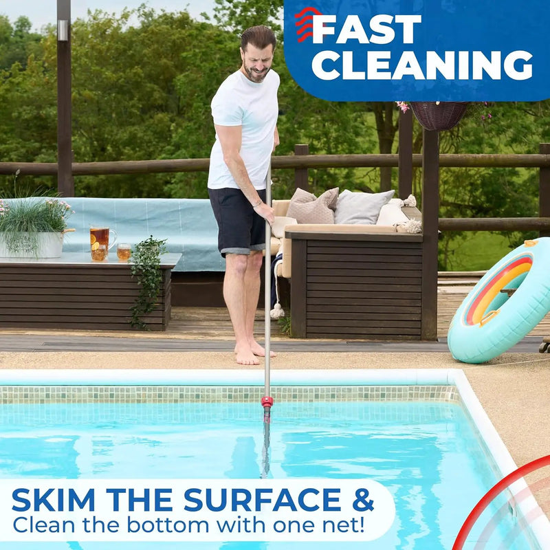 ProTuff 19.5" Fine Pool Net – 2 Year Unconditional Free Replacement – Cleans 3X Faster Than Vacuums – Wide Pool Skimmer with Deep Bag for Easy Maintenance – Skimmer Net for Leaves, Bugs & Other Debris by GreenHaven Gardens