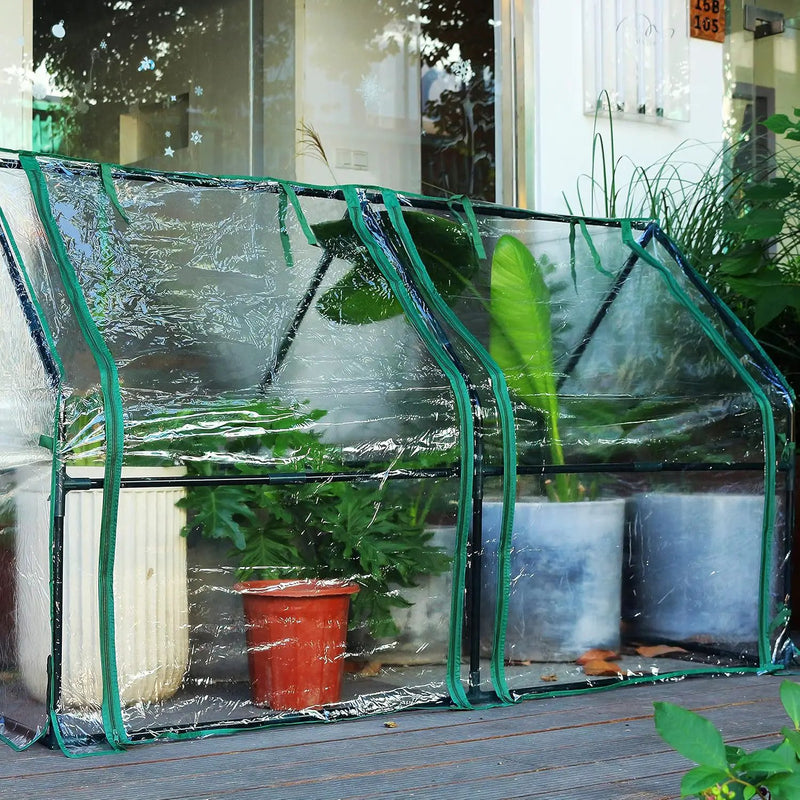 Gardzen Mini Greenhouse Heavy Duty Portable Green House, Clear Tent Small Greenhouse for Indoor Outdoor Plants 71.7”(L) x36.2”(W) x42.5”(H) by GreenHaven Gardens