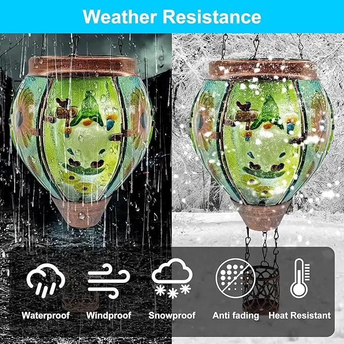 Solar Hot Air Balloon Lantern with Flame, Solar Hot Air Balloon Waterproof Lantern for Garden Farmhouse Decoration (GardenGnome) by GreenHaven Gardens