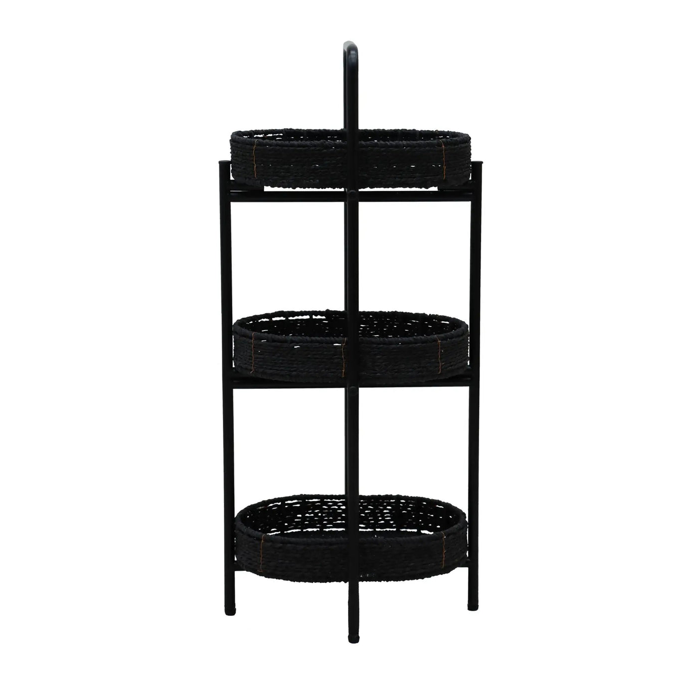 Modern 3 Tier Handwoven Side Table With Oval Organizer by HouseOfZazla