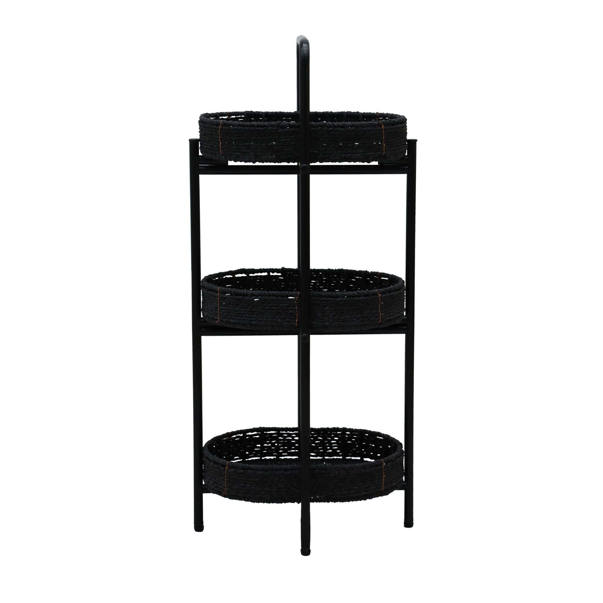 Modern 3 Tier Handwoven Side Table With Oval Organizer by HouseOfZazla