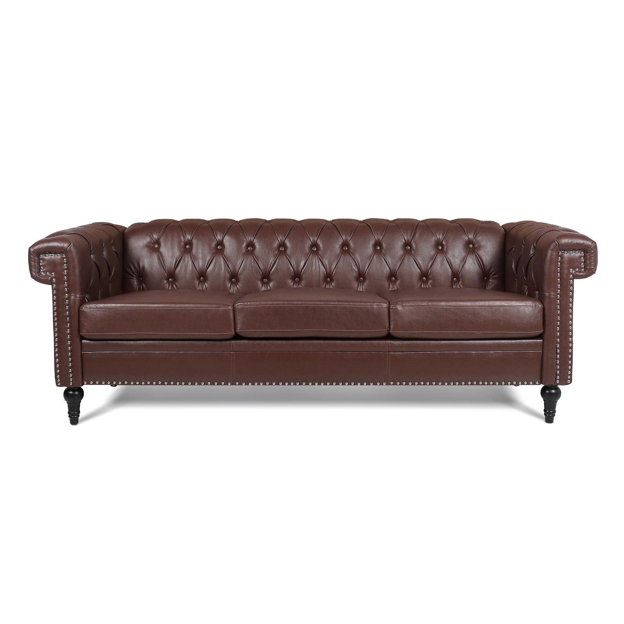 Traditional Square Arm Removable Cushion 3 Seater Sofa by Unique Piece Furniture