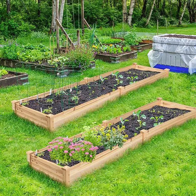 Giantex Raised Garden Bed Planter, Wooden Elevated Vegetable Planter Kit Box Grow for Patio Deck Balcony Outdoor Gardening, Natural by GreenHaven Gardens