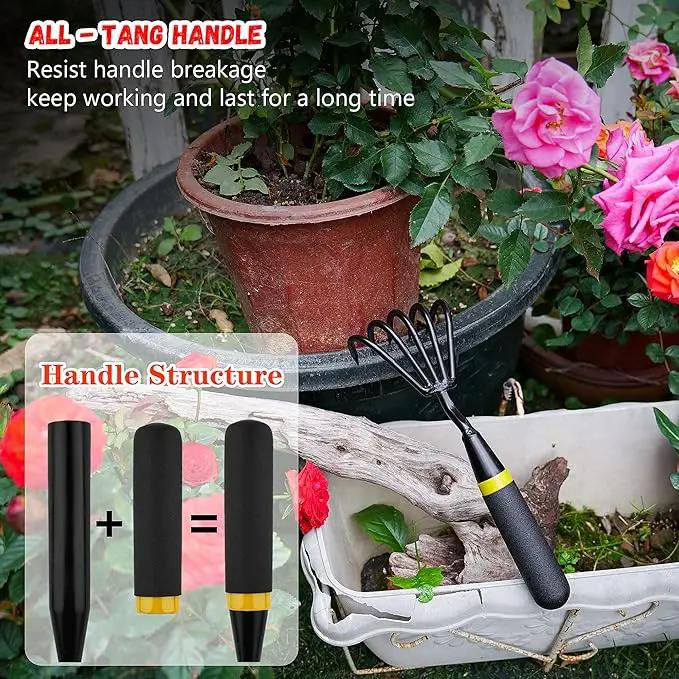 Garden Rake - Kemaier Stainless Steel Hand Cultivator for Heavy-Duty Soil Loosening, Planting, and Weed Removal by GreenHaven Gardens