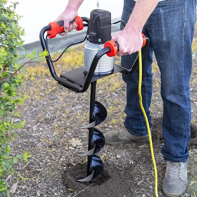XtremepowerUS 1500W Electric Post Hole Digger Earth Auger Dig Hole Fence Post Hole Digging, Tree Planting with 6" Digging Auger Bit Set, 3/4" Shaft by GreenHaven Gardens