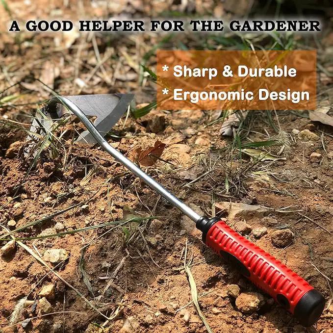SHANFEEK Weeding Hoe Gardening Hand Tools Hollow Hoe for Weeding 15-Inch Weed Removal Tool for Yard with Rubber Non-Slip Handle(Hollow) by GreenHaven Gardens