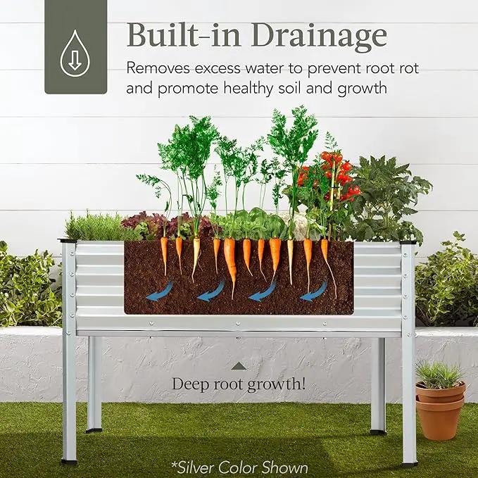 Best Choice Products 48x24x30in Galvanized Raised Garden Bed, Metal Elevated Planter Box, Vegetable Garden for Backyard, Patio, Balcony - Black by GreenHaven Gardens