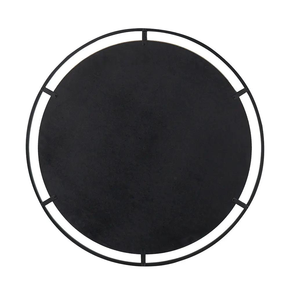 Theodor - Mirror With Industrial Design Round Mirror With Metal Frame For Wall Decor & Entryway Console Lean Against Wall - Black by HouseOfZazla