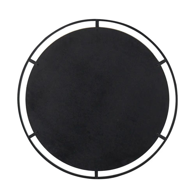 Theodor - Mirror With Industrial Design Round Mirror With Metal Frame For Wall Decor & Entryway Console Lean Against Wall - Black by HouseOfZazla