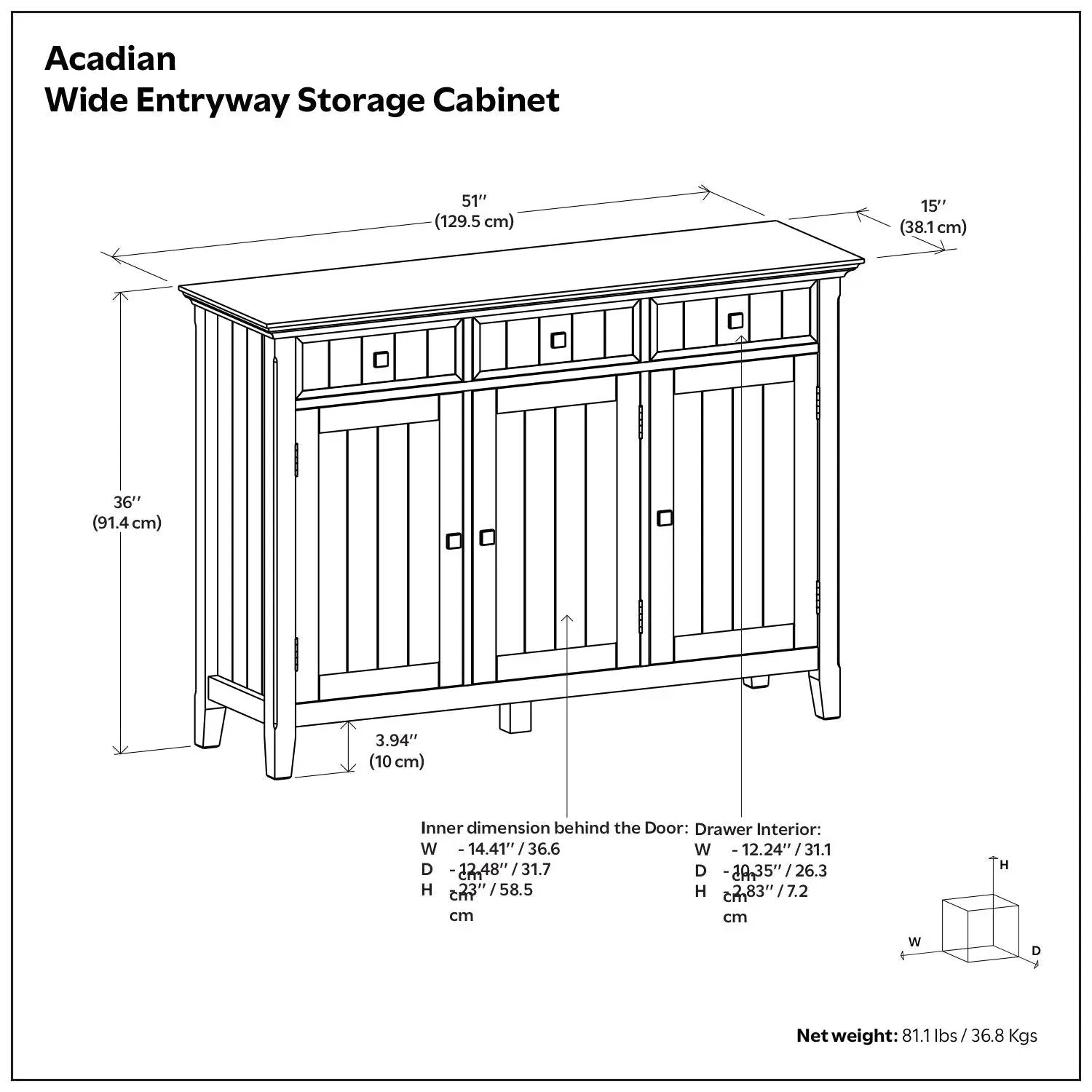 Acadian - Entryway Storage Cabinet - Brown by HouseOfZazla