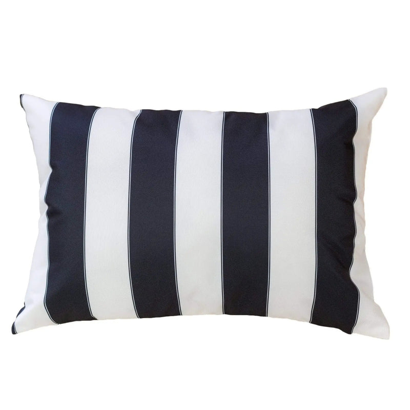Horizon - Stripe Pillow Outdoor & Indoor - Black by HouseOfZazla