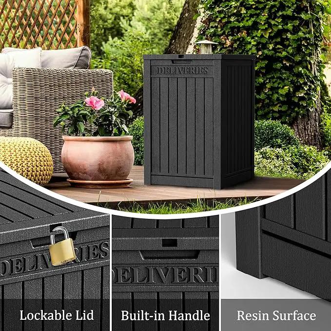 55 Gallon Outdoor Storage Box Waterproof Lockable Resin Deck Box Large, Patio Storage Bin for Pool Accessories Cushion Furniture, Garden Tools, UV-Resistant Outside Delivery Black by GreenHaven Gardens