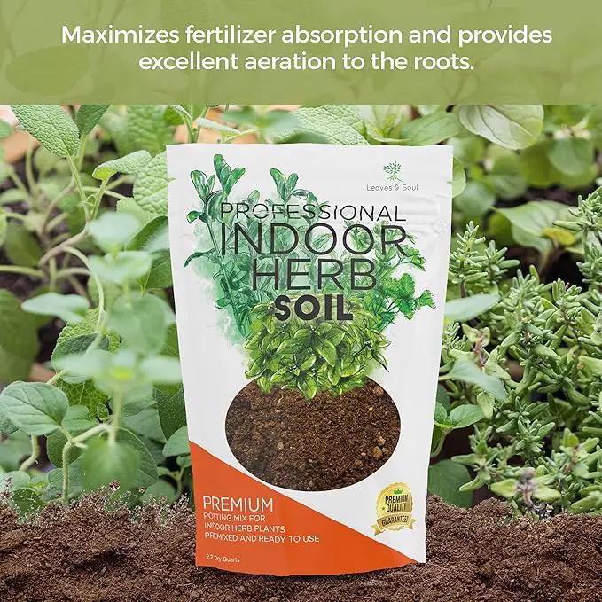 Professional Indoor Herb Plant Soil | Large 2.2 Quarts Ready to Use for Kitchen, Gardens, Cooking Herbs | Peat Moss, Coco Coir, Perlite, Dolomite | Made in USA by GreenHaven Gardens
