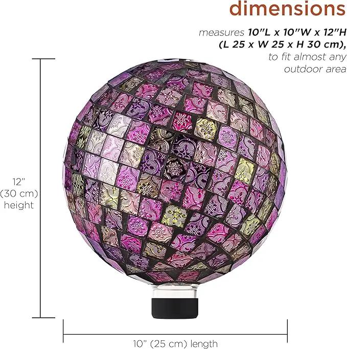 Alpine Corporation 10" Diameter Indoor/Outdoor Glass Mosaic Gazing Globe Yard Decoration, Pink by GreenHaven Gardens