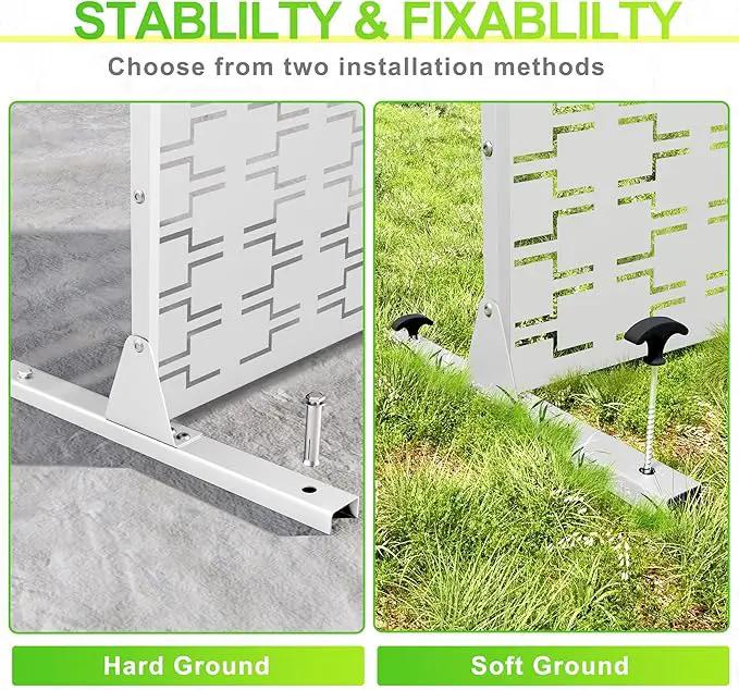 Outdoor Privacy Screen,72" H×47" W Metal Privacy Screen, Freestanding Privacy Fence Panels for Patio by GreenHaven Gardens