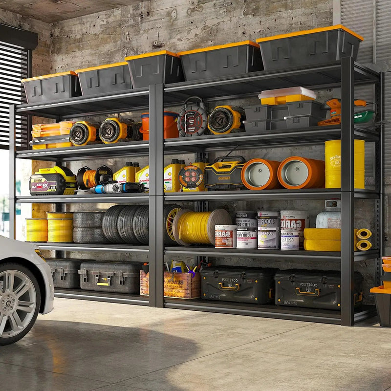 REIBII 48" W Garage Shelving 2500LBS Storage Shelves 5 Tier Heavy Duty Shelving Adjustable Garage Shelves for Warehouse, Pantry, Easy Assemble, 48.2''W X 72''H X18''D by GreenHaven Gardens