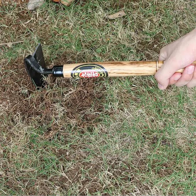 Kana Hoe 217 Japanese Garden Tool - Hand Hoe/Sickle is Perfect for Weeding and Cultivating. The Blade Edge is Very Sharp. (Beige-021) by GreenHaven Gardens