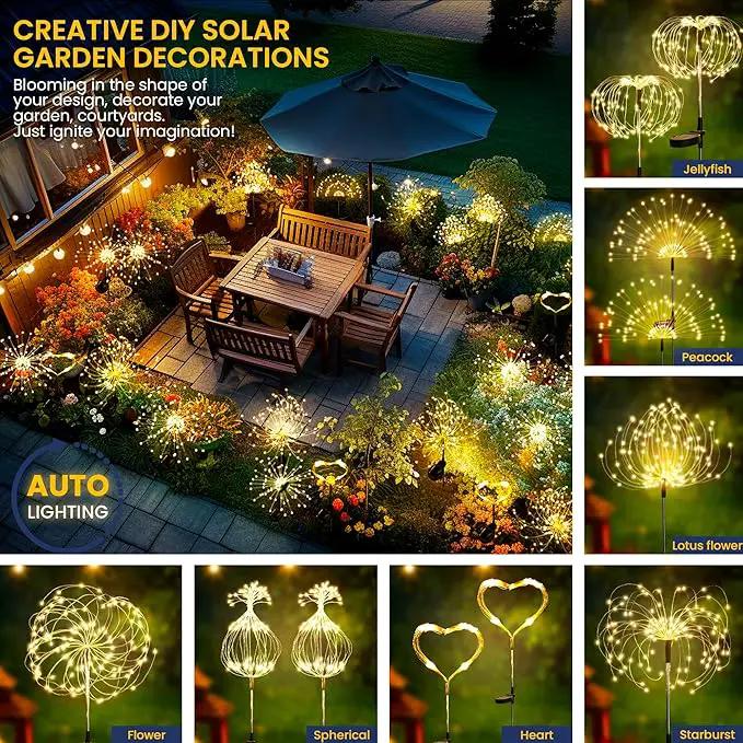 GIGALUMI Garden Outdoor Decor Lights 120LED 8Pack, Solar Garden Lights for Yard Outside Fairy Decorative,Solar Powered for Yard Pathway Flowerbed Planter Balcony Patio Decor（Warm White） by GreenHaven Gardens
