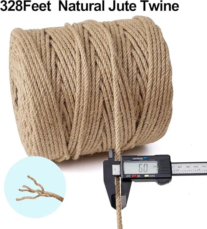 Natural Jute Twine,328 Feet 1/4 inch Hemp Twine Rope for Gift Wrapping Craft Plant Garden Christmas Handmade Arts Decoration Packing String Home Decor by GreenHaven Gardens