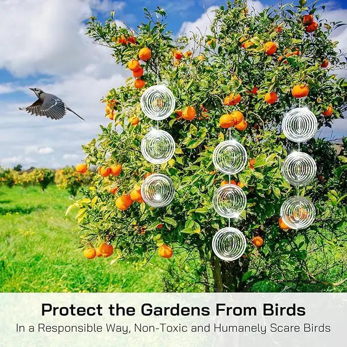Factee Bird Deterrents for Outside, Reflective 3D Stainless Steel Wind Spinners, Garden Decor, Bird Scare Devices to Keep Woodpeckers, Pigeons Away from Your House, Patio, Orchards1 by GreenHaven Gardens