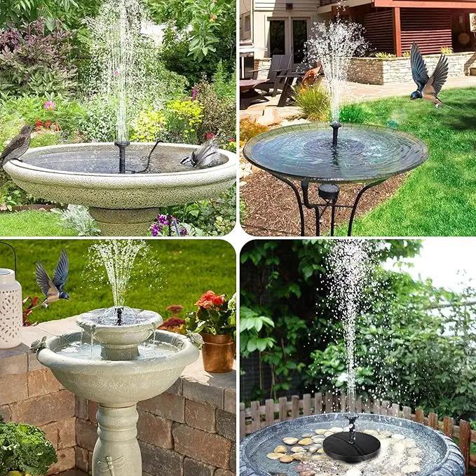 POPOSOAP Solar Bird Bath Fountain Pump, 6W Outdoor Solar Water Fountain Pump for Bird Bath with 4ft Tubing & 5 Nozzles, DIY Solar Powered Water Fountain for Garden, Ponds, Pool and Fish Tank by GreenHaven Gardens