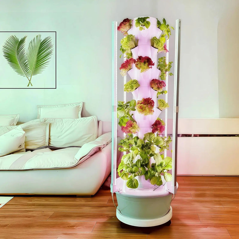 Hydroponic Growing System Kit with LED Grow Lights, Vertical Hydroponic Tower, Indoor Herb Garden, 32 Planting Pods,Lettuce Growing Garden by GreenHaven Gardens