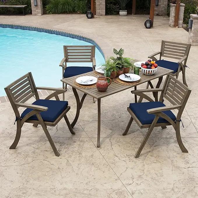 Arden Indoor/Outdoor Seat or Rocking Chair Cushion, 19 x 18, Water Repellent, Rain Proof, Fade Resistant Cushion for Rocking or Dining Chairs Sapphire Blue Leala by GreenHaven Gardens