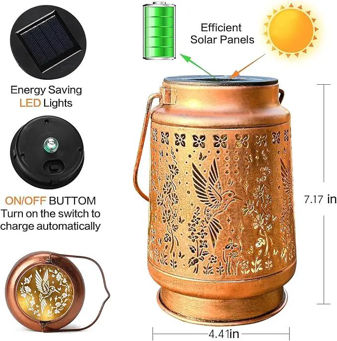 Outdoor Solar Waterproof Lantern Hummingbird Element Chandelier for Women mom Grandma Birthday Gift Memorial Gift Suitable for Balcony, Porch, Courtyard, Garden Decoration (Hummingbird) by GreenHaven Gardens