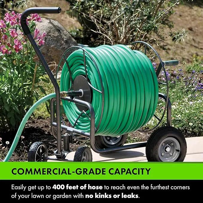 Yard Butler Hose Reel Cart - Heavy Duty Metal with Wheels for Gardens, Lawns, and Outdoor Use, 400 ft by GreenHaven Gardens