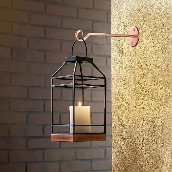 Monarch Abode Wall Mount Plant Hook Premium Metal Decorative Hanging Bracket for Plants Bird Feeders Planters Home Decor, Heavy Duty, 7.5 inch, Set of 2, Brushed Copper Finish by GreenHaven Gardens