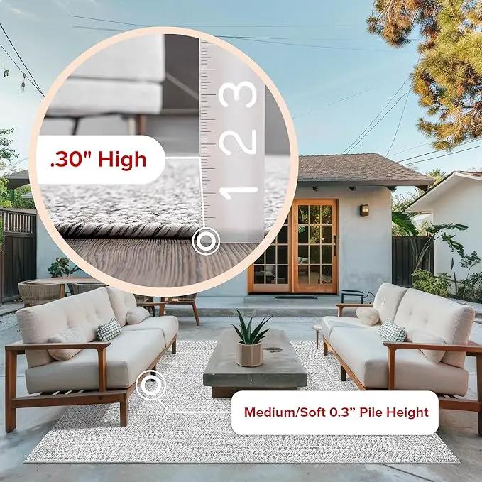 nuLOOM 2' x 16' Solid Hand Braided Indoor/Outdoor Area Rug, Pet-Friendly, High Traffic, Weather Resistant, for Patio, Balcony, Bedroom, Living, Dining Room, Wynn Salt and Pepper by GreenHaven Gardens