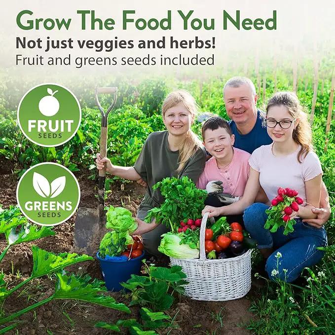 Home Grown 32,000+ Heirloom Seeds for Planting Vegetables and Herbs Bundle: 70 Unique Varieties - 100% Non-GMO Survival Seeds for Planting Indoor or Outdoors by GreenHaven Gardens