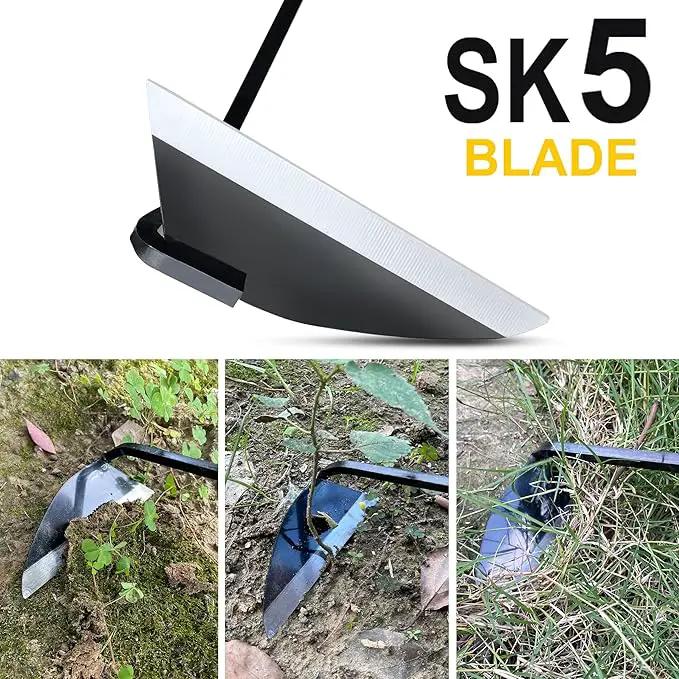 Japanese Wide Blade Gardening Tools I Premium Quality Hand Hoes/Weeding Sickle Have Very Sharp Edge for Quick Work by GreenHaven Gardens