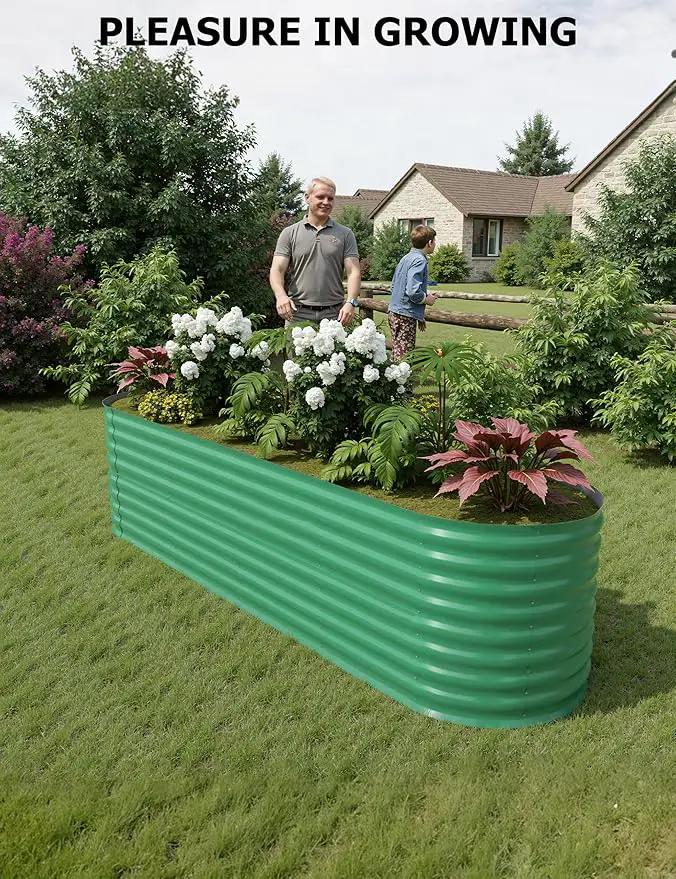 8x2x2ft Raised Garden Bed,Galvanized Raised Planter Boxes Outdoor with Easy Assembly, Large Garden Bed for Vegetables, Fruits, Flower,Raised Garden Bed,Green by GreenHaven Gardens