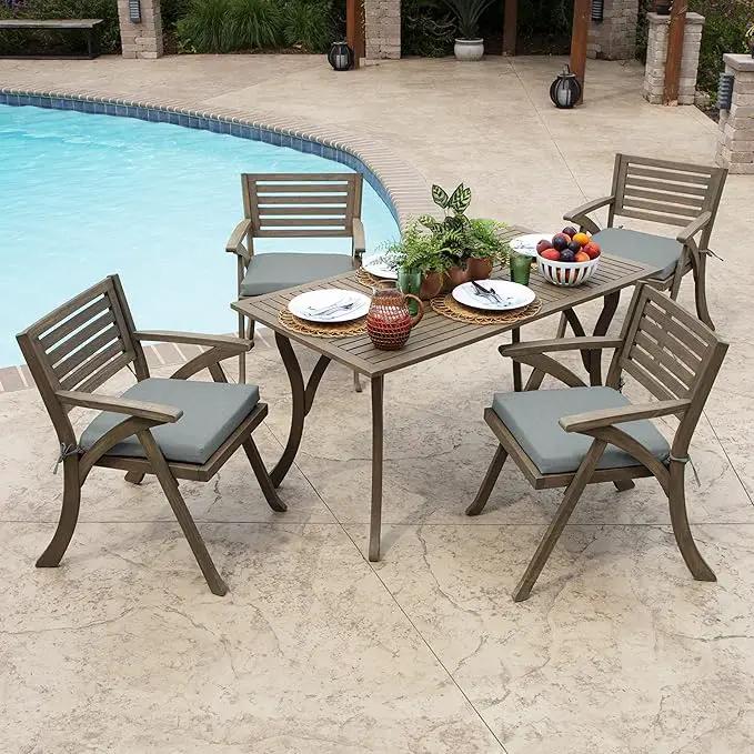 Arden Indoor/Outdoor Seat or Rocking Chair Cushion, 19 x 18, Water Repellent, Rain Proof, Fade Resistant Cushion for Rocking or Dining Chairs Stone Grey Leala by GreenHaven Gardens